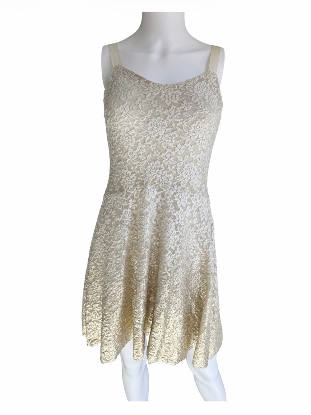 Free people Lace Overlay Cream to gold ombré A-Line Dress